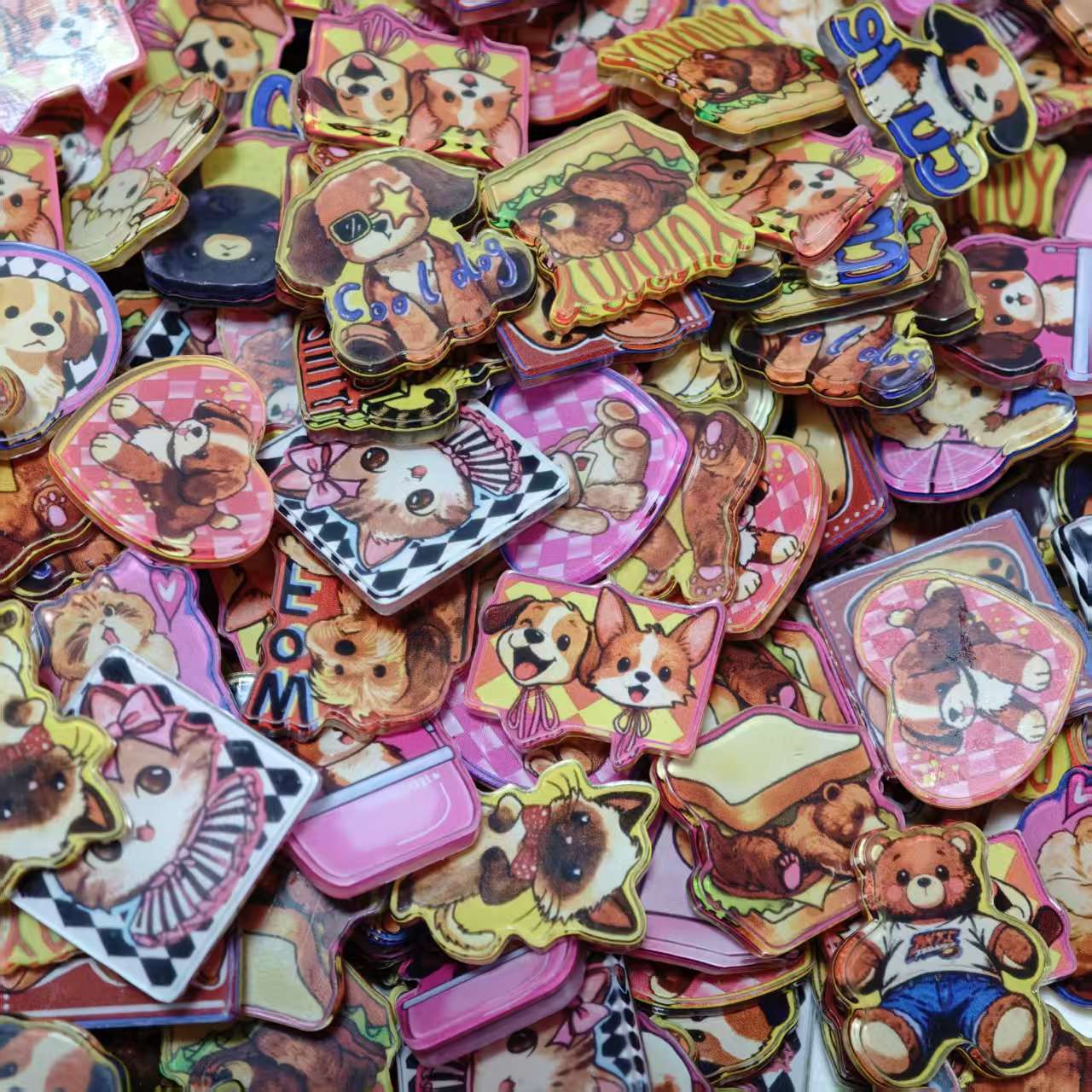 Phone Accessories Images - ชุดอุปกรณ์ตกแต่งรูปสัตว์ 50 ชิ้น/ชุด ลายแมว สุนัข กระต่าย