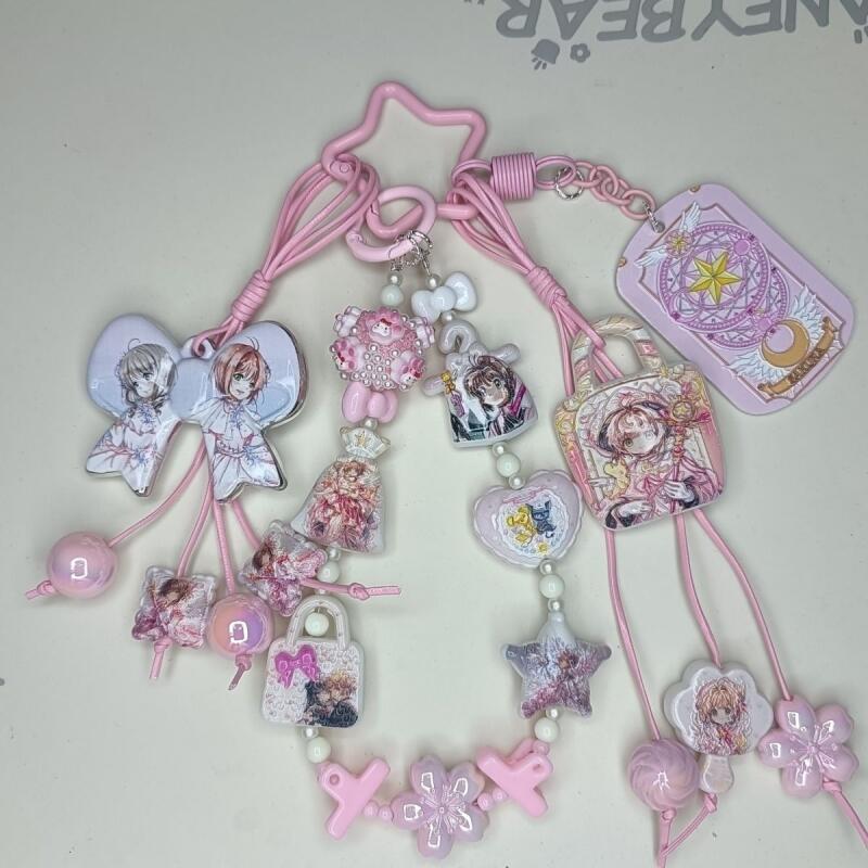 Phone Accessories Chain - การ์ดแคปเตอร์ซากุระ รุ่นใหม่ ดีไซน์น่ารัก สไตล์สาวหวาน พร้อมห่วงคล้องโทรศัพท์ พวงกุญแจ