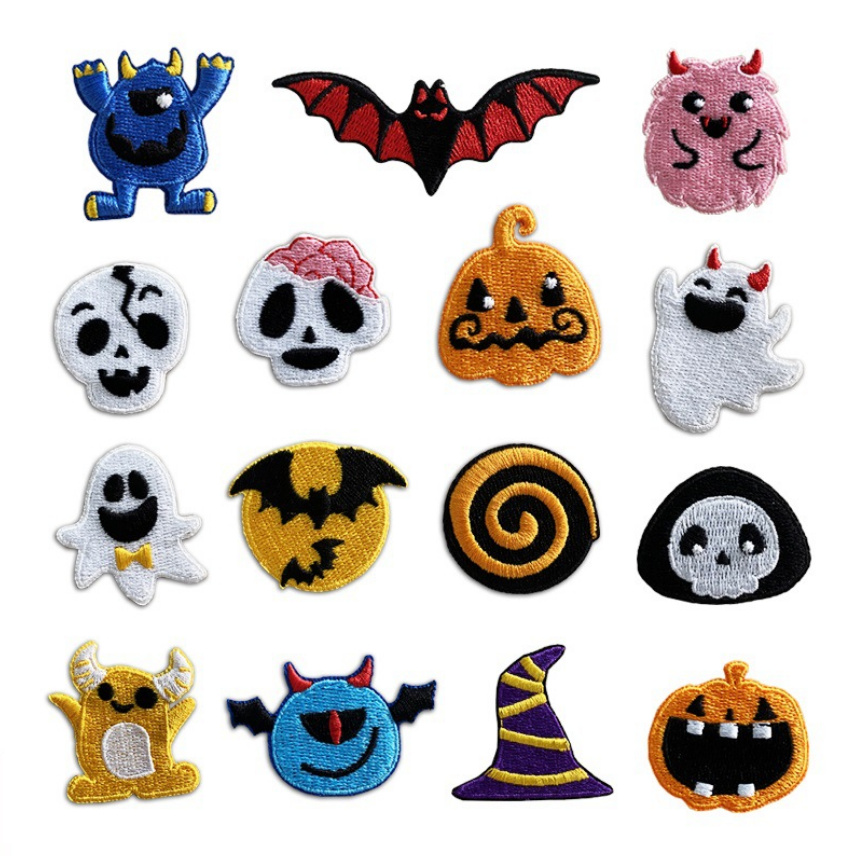 Phone Accessories Pictures - 10 ชิ้น Stick บนเหล็กบนฮาโลวีนแพทช์ปักเสื้อผ้าหมวกกระเป๋ารองเท้าซ่อมวัสดุโทรศัพท์ของขวัญกล่องตกแต่ง DIY อุปกรณ์เสริม