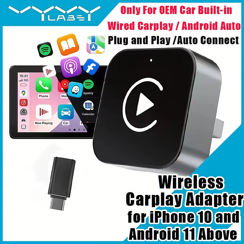 Phone Accessories Online - อะแดปเตอร์ CarPlay ไร้สายแบบ 2-in-1 ใช้งานได้ทันทีสำหรับ iPhone