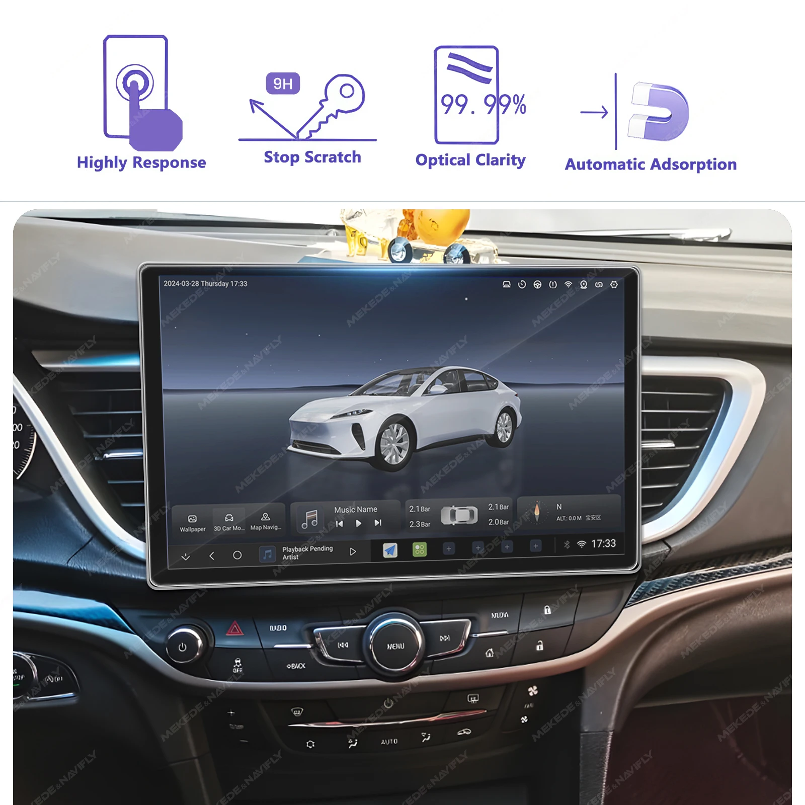 Tempered Glass Screen - สําหรับ 11.5 13 นิ้ววิทยุกระจกนิรภัย GPS DVD