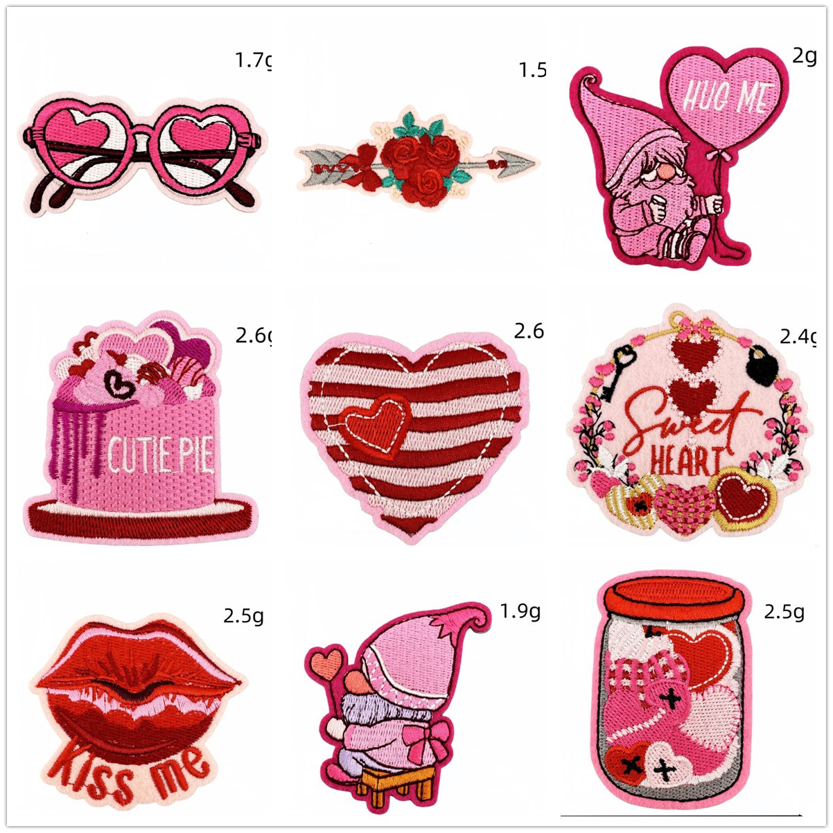 Phone Accessories Pictures - 10 ชิ้น Love สีชมพูป้ายแพทช์ปักเหล็กบนเสื้อผ้าหมวกกระเป๋ารองเท้าซ่อมวัสดุโทรศัพท์ของขวัญกล่องตกแต่ง DIY อุปกรณ์เสริม