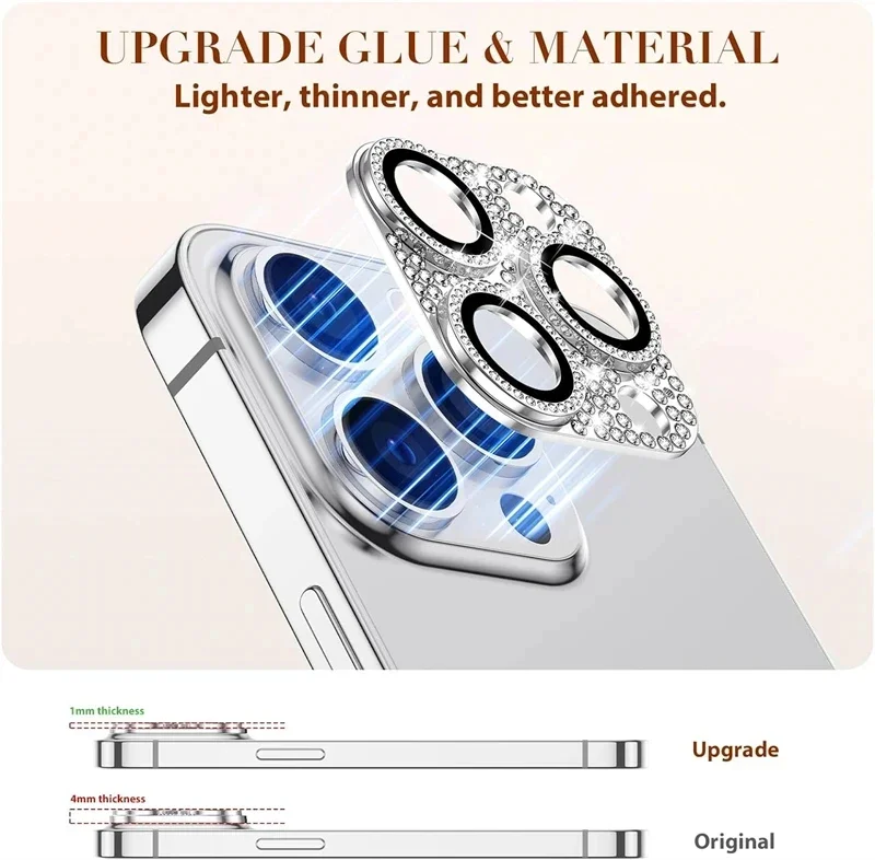 Phone Accessories Online - Luxury Rhinestone Diamond Glitter กล้องเลนส์สําหรับ IPhone