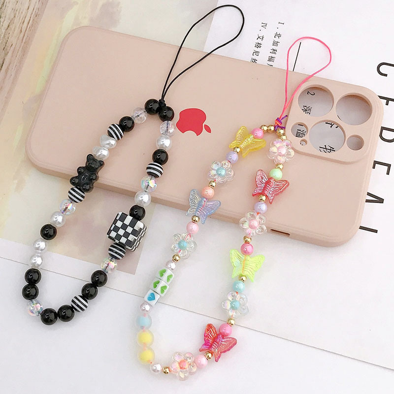 สายคล้องโทรศัพท์ลายผีเสื้อน่าร - Phone Accessories Pictures บทวิจารณ์และราคา