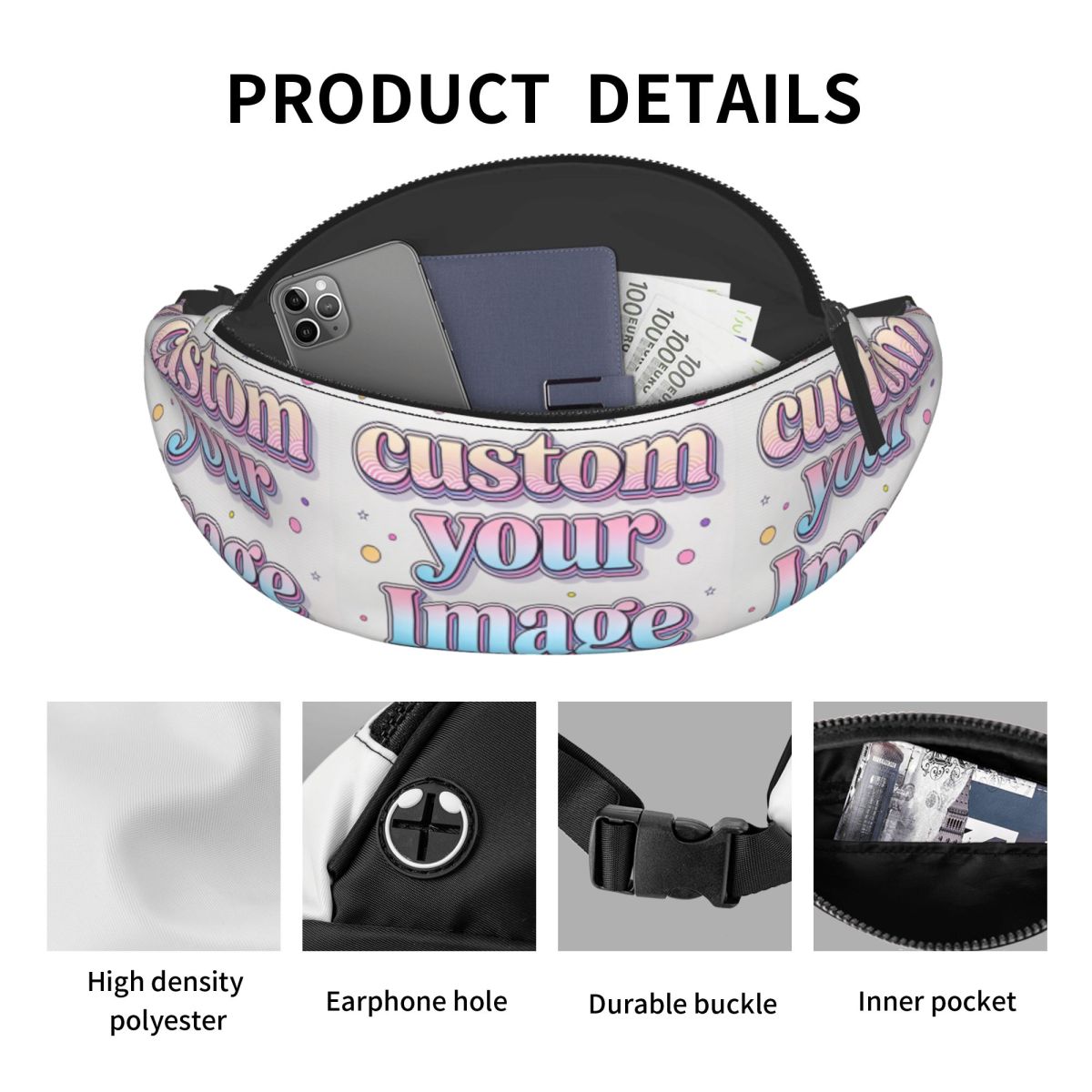 กระเป๋าคาดเอวแบบมีสายสะพายข้าง - Phone Accessories Images บทวิจารณ์และราคา